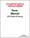 Mahindra C27 Tractor (C Series) Parts Manual - PDF Download