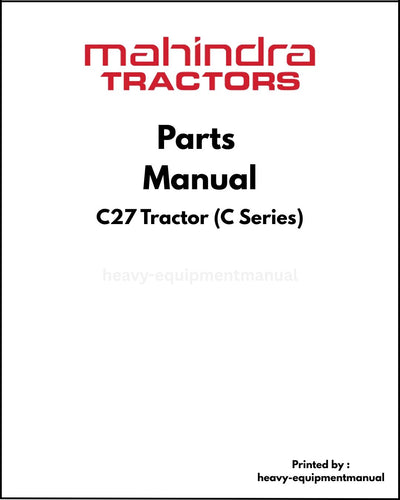 Mahindra C27 Tractor (C Series) Parts Manual - PDF Download