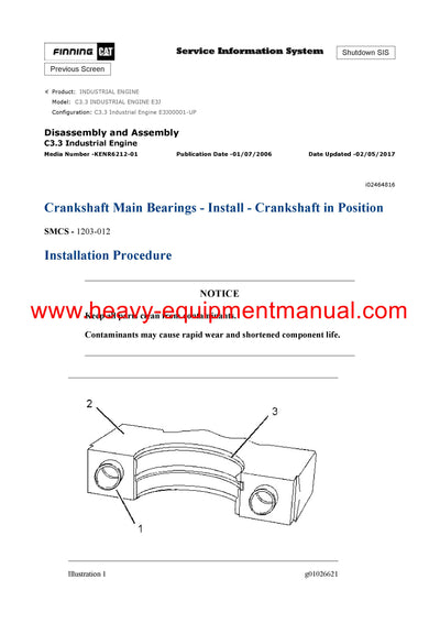 DOWNLOAD CATERPILLAR C3.3 INDUSTRIAL ENGINE SERVICE REPAIR MANUAL E3J