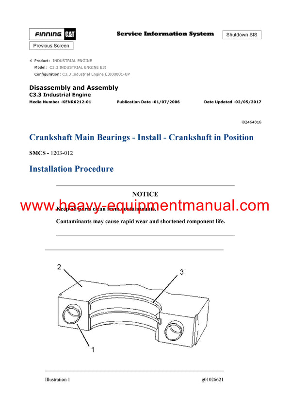 DOWNLOAD CATERPILLAR C3.3 INDUSTRIAL ENGINE SERVICE REPAIR MANUAL E3J