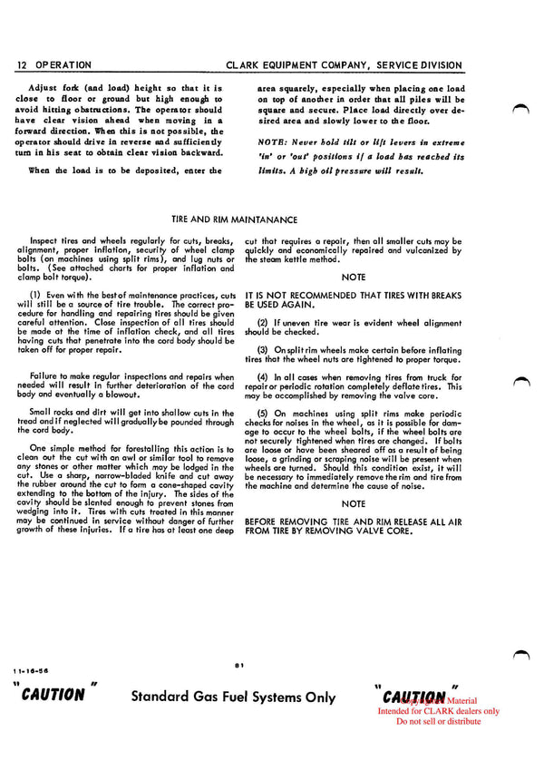 Clark C 30 40 50 (OCM-81) Forklift Maintenance Manual - PDF Download