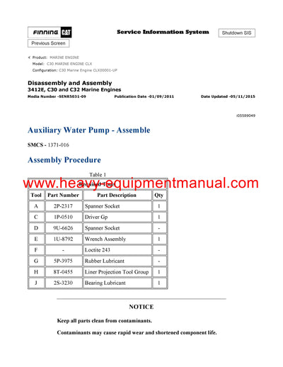 DOWNLOAD CATERPILLAR C30 MARINE ENGINE SERVICE REPAIR MANUAL CLX