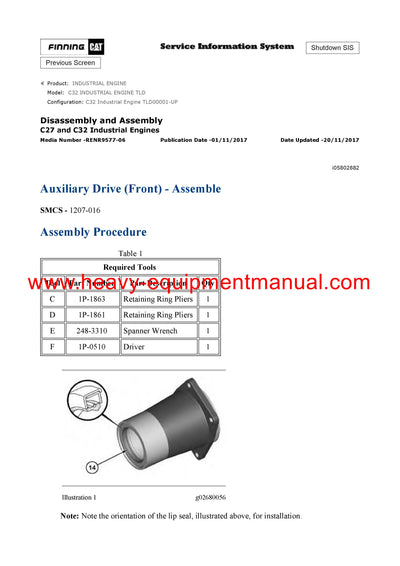 DOWNLOAD CATERPILLAR C32 INDUSTRIAL ENGINE SERVICE REPAIR MANUAL TLD