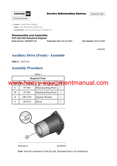 Download Caterpillar C32 INDUSTRIAL ENGINE Service Repair Manual TLD