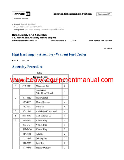 DOWNLOAD CATERPILLAR C32 MARINE AUXILIARY SERVICE REPAIR MANUAL RNX