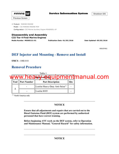 DOWNLOAD CATERPILLAR C32 MARINE ENGINE SERVICE REPAIR MANUAL MX4