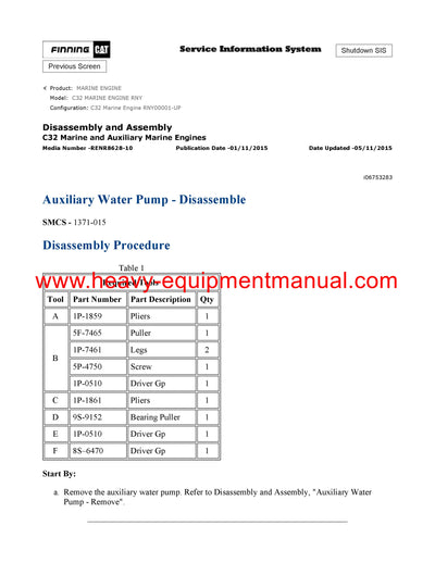 Caterpillar C32 RNY Marine Diesel Engine Full Complete Complete Service Repair Manual