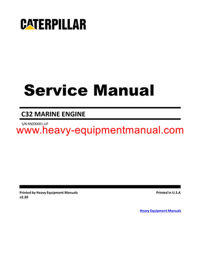 Download Caterpillar C32 MARINE ENGINE Service Repair Manual RNZ