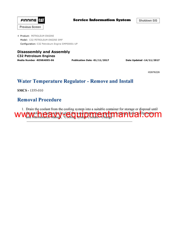 DOWNLOAD CATERPILLAR C32 PETROLEUM ENGINE SERVICE REPAIR MANUAL SMP