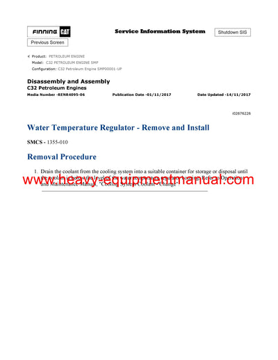 Download Caterpillar C32 PETROLEUM ENGINE Service Repair Manual SMP
