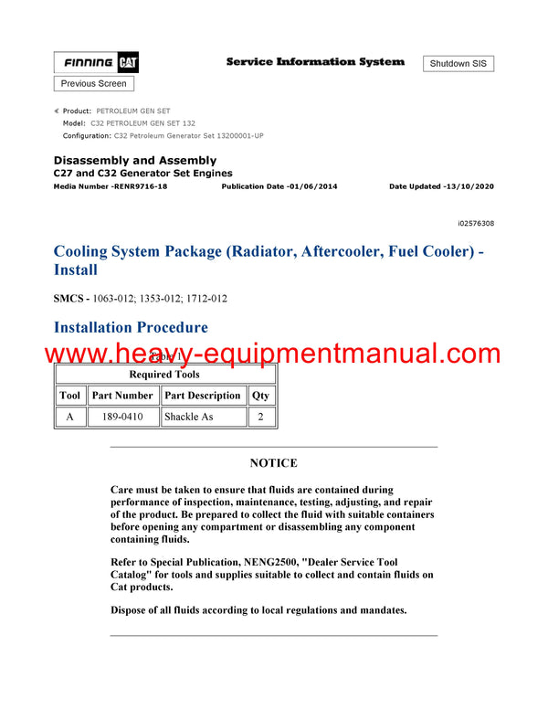 DOWNLOAD CATERPILLAR C32 PETROLEUM GEN SET SERVICE REPAIR MANUAL 132