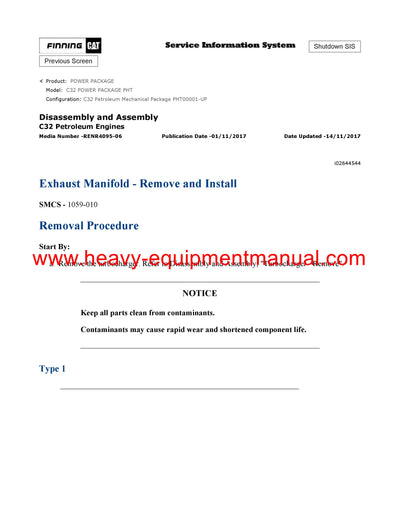 Download Caterpillar C32 POWER PACKAGE Service Repair Manual PHT