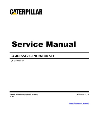 DOWNLOAD CATERPILLAR C4.4DE55E2 GENERATOR SET SERVICE REPAIR MANUAL GT6