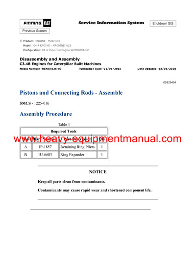 DOWNLOAD CATERPILLAR C4.4 ENGINE - MACHINE SERVICE REPAIR MANUAL W23