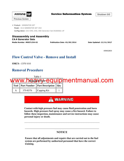 DOWNLOAD CATERPILLAR C4.4 GENERATOR SET SERVICE REPAIR MANUAL CN3