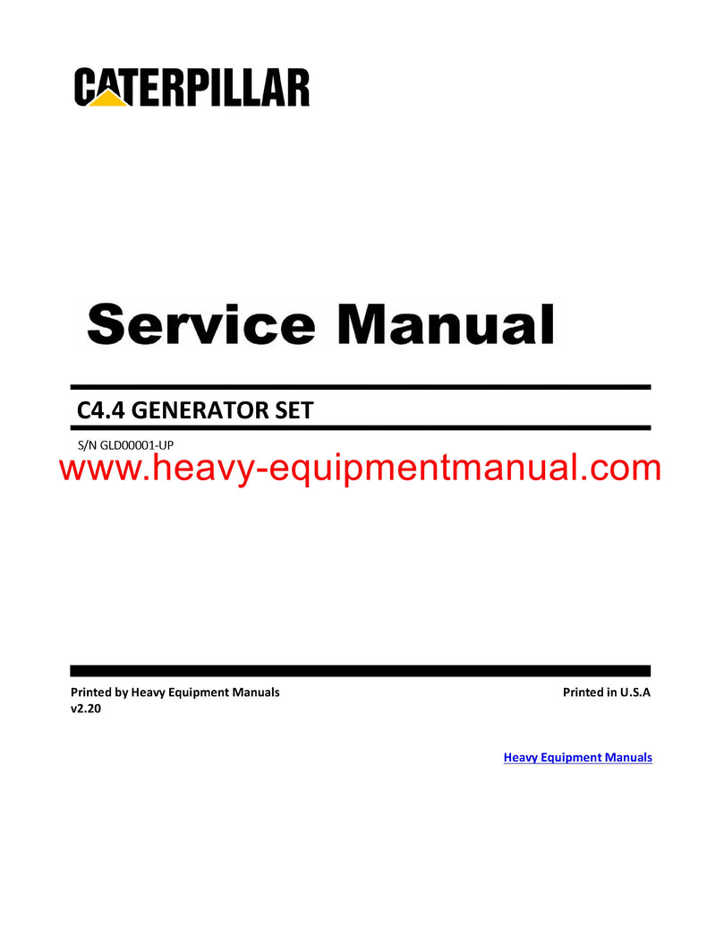 Download Caterpillar C4.4 GENERATOR SET Service Repair Manual GLD