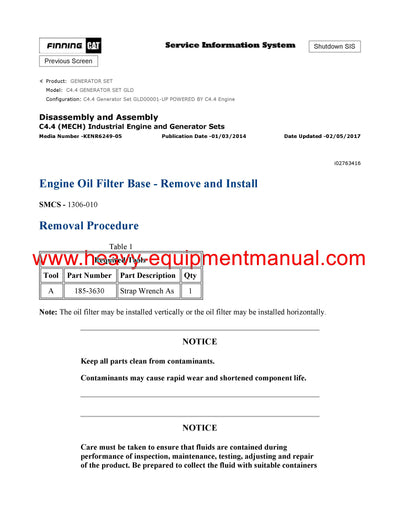 DOWNLOAD CATERPILLAR C4.4 GENERATOR SET SERVICE REPAIR MANUAL GLD