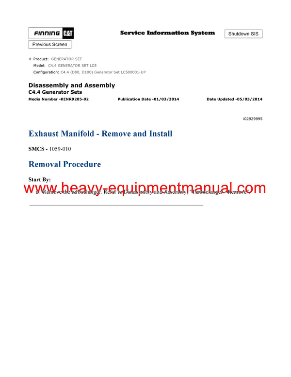 Download Caterpillar C4.4 GENERATOR SET Service Repair Manual LC5