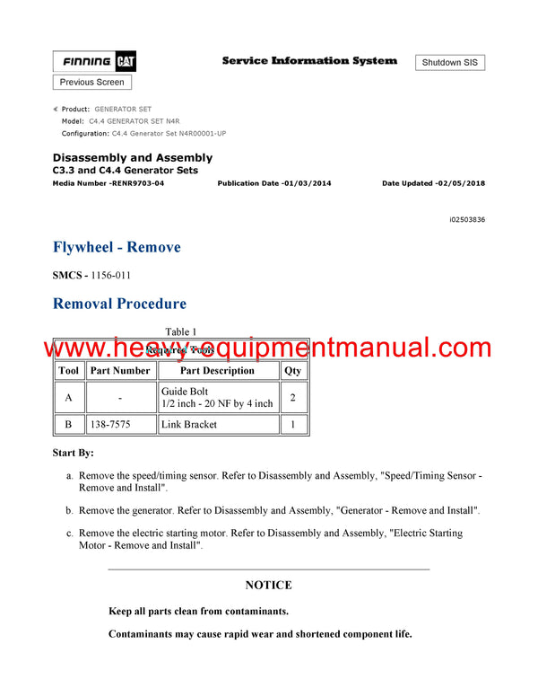 Download Caterpillar C4.4 GENERATOR SET Service Repair Manual N4R