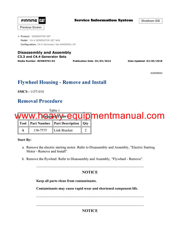 Download Caterpillar C4.4 GENERATOR SET Service Repair Manual N4X
