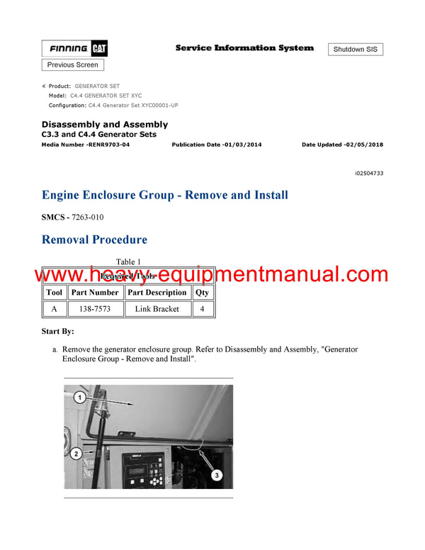 Download Caterpillar C4.4 Generator Set Service Repair Manual XYC00001-UP