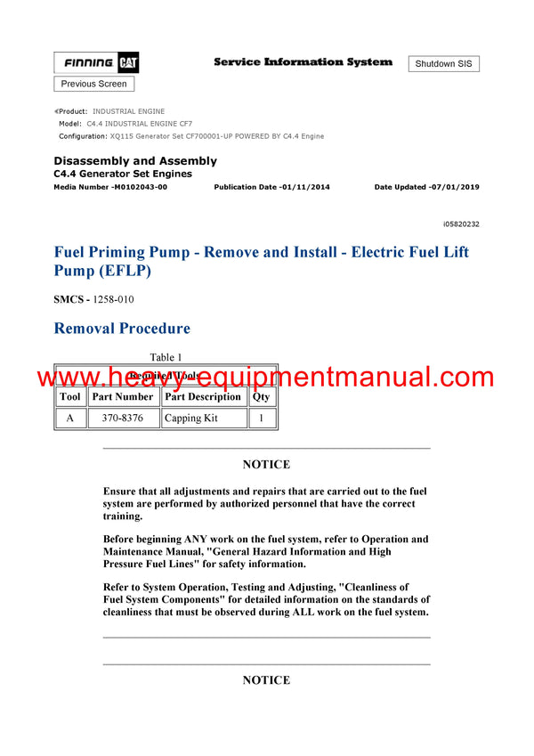 DOWNLOAD CATERPILLAR C4.4 INDUSTRIAL ENGINE SERVICE REPAIR MANUAL CF7