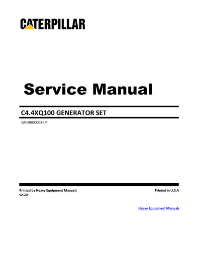 DOWNLOAD CATERPILLAR C4.4XQ100 GENERATOR SET SERVICE REPAIR MANUAL XRB