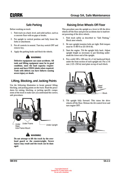 Clark C 40 45 50s 55s D L (SM-810) Forklift Service Repair Manual - PDF Download