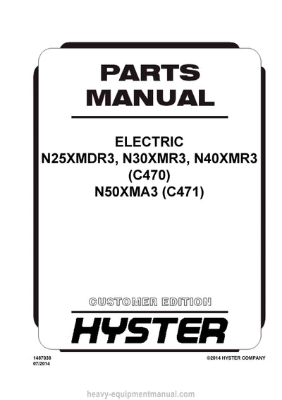 Hyster Forklift Truck Parts Manual - Download PDF