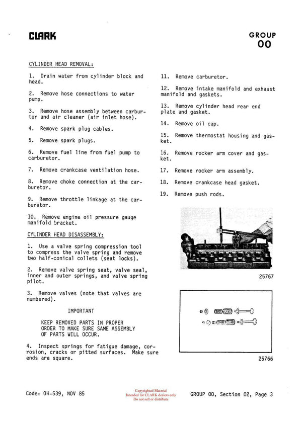 Clark C500 915 (OH-544) Forklift Overhaul Manual - PDF Download