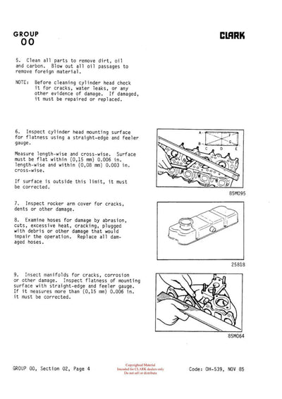Clark C500 915 (OH-544) Forklift Overhaul Manual - PDF Download