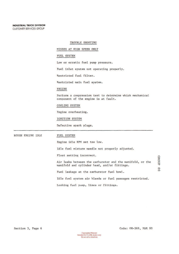 Clark C500 (OH-339) Forklift Overhaul Manual - PDF Download