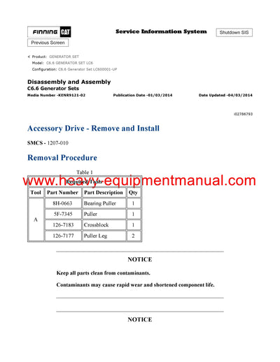 Download Caterpillar C6.6 GENERATOR SET Service Repair Manual LC6