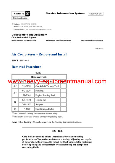 Download Caterpillar C6.6 INDUSTRIAL ENGINE Service Repair Manual 666