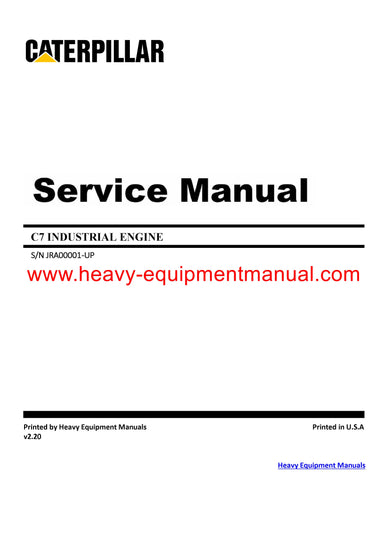 Download  Caterpillar C7 INDUSTRIAL ENGINE Full Complete Service Repair Manual JRA