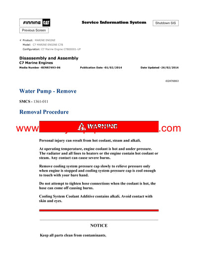 DOWNLOAD CATERPILLAR C7 MARINE ENGINE SERVICE REPAIR MANUAL C7B