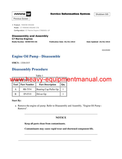 Download Caterpillar C7 MARINE ENGINE Service Repair Manual C7B