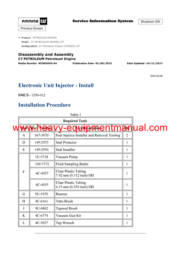 DOWNLOAD CATERPILLAR C7 PETROLEUM ENGINE SERVICE REPAIR MANUAL C7P