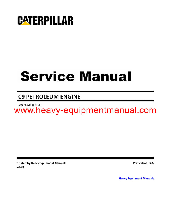 C9 CATERPILLAR PETROLEUM ENGINE KLW SERVICE REPAIR MANUAL