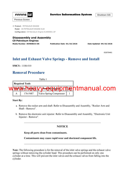 C9 CATERPILLAR PETROLEUM ENGINE KLW SERVICE REPAIR MANUAL