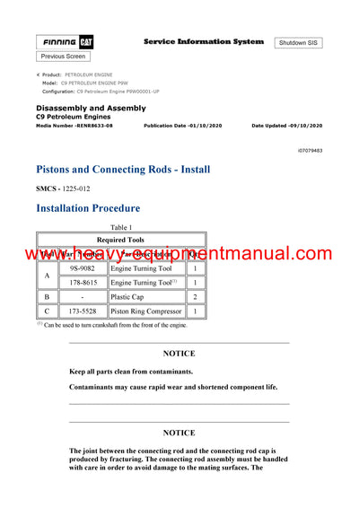 Download Caterpillar C9 PETROLEUM ENGINE Service Repair Manual P9W