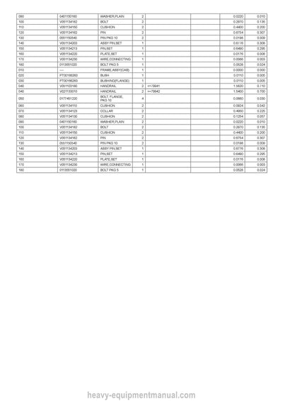 Kubota SVL97-2 Skid Steer Loader Parts Manual