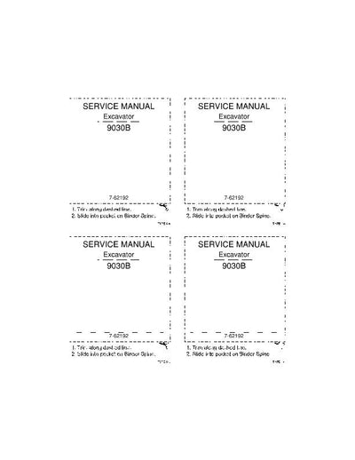 CASE 9030B Excavator COMPLETE Service Manual