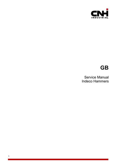 CASE Hydraulic Hammer Service Manual for multiple Excavators - TLB 57OT and Skid Steer - Mini Excavator Service Manual