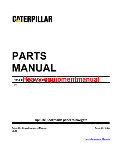 CATERPILLAR 3054 INDUSTRIAL ENGINE Full Complete PARTS CATALOG MANUAL