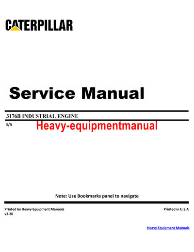 CATERPILLAR 3176B INDUSTRIAL ENGINE Full Complete SERVICE REPAIR MANUAL