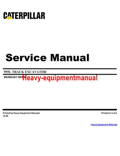 CATERPILLAR 955L TRAXCAVATOR SERVICE REPAIR MANUAL 85J06247-09509