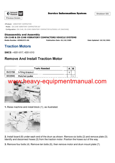 DOWNLOAD CATERPILLAR CB-214B VIBRATORY COMPACTOR SERVICE REPAIR MANUAL 6LF