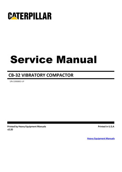 Download Caterpillar CB-32 VIBRATORY COMPACTOR Service Repair Manual 320