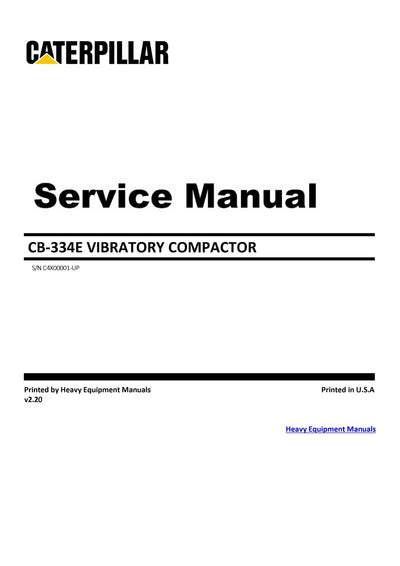 Download Caterpillar CB-334E VIBRATORY COMPACTOR Service Repair Manual C4X